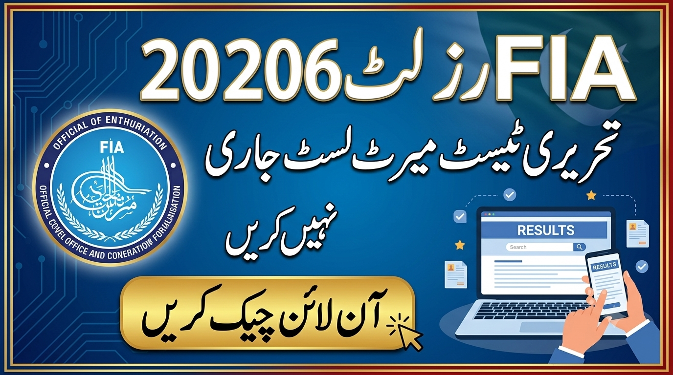 FIA Result 2026 Written Test Merit List Check Online
